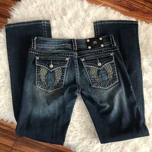 Miss me boot cut jeans angel wings bling size 29